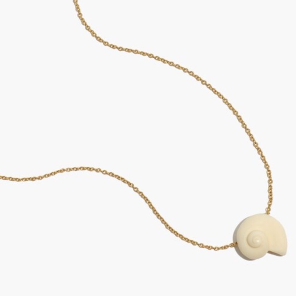 Madewell Gold & Natural Hawaiian Shell Pendent Necklace